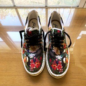 Free People Jackson Sneaker Tropical Bird Sz 7